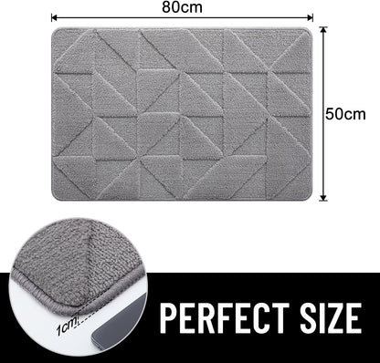 Door Mats Indoor, 50 X 80 Cm, Machine Washable inside Door Mat, Dirt Trapper Soft Doormats, Super Absorbent Entrance Rug, Non-Slip Floor Mat for Front Back Door, Pets and Dogs (Grey)