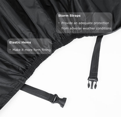 Bike Cover, Waterproof Bicycle Cover Indoor Outdoor Storage - 210T Nylon with Pu Coating, Safty Straps, Lock-Holes, Fits for Most Bikes up to 29"