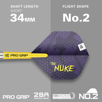 Darts Luke Littler Brass Steel Tip Darts Set – 22G Steel Tip Dart, the Nuke Player Edition Dart Set, Dart Accessories