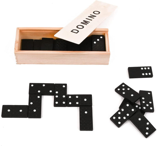 M.Y 6" Double-Six Dominoes in Wooden Retro Gift Box