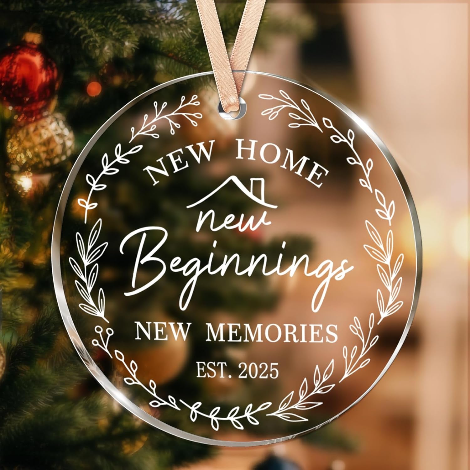 New Home Gifts, Creative round Acrylic Hanging Ornament 2025, Housewarming Gifts Ideas for Couple Friends Family