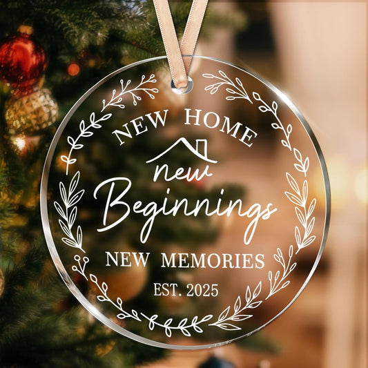 New Home Gifts, Creative round Acrylic Hanging Ornament 2025, Housewarming Gifts Ideas for Couple Friends Family
