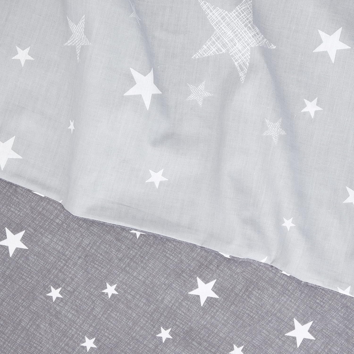 Galaxy Stars Duvet Cover with Pillowcase Kids Reversible Charcoal Bedding Set, Silver Grey,2 Pieces, Single