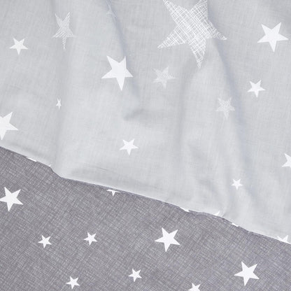 Galaxy Stars Duvet Cover with Pillowcase Kids Reversible Charcoal Bedding Set, Silver Grey,2 Pieces, Single