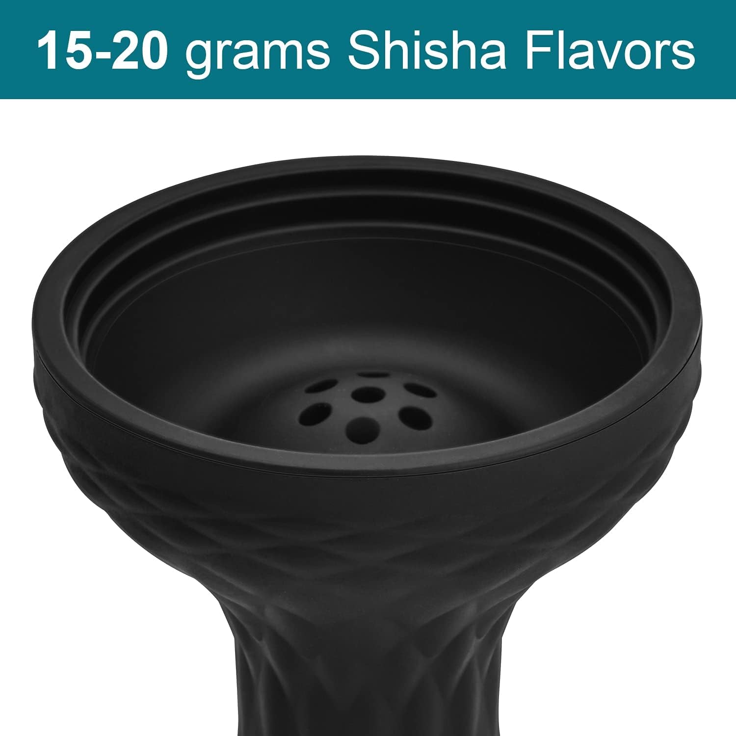 Shisha Bowl Premium Shisha Head 70Degree Silicone Larger Hookah Bowl Fits for Lotus Heat Management Device Durable Non-Broken Easy Cleaning 3" Bowl 4" Tall (Multi-Holes)