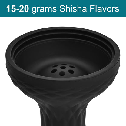 Shisha Bowl Premium Shisha Head 70Degree Silicone Larger Hookah Bowl Fits for Lotus Heat Management Device Durable Non-Broken Easy Cleaning 3" Bowl 4" Tall (Multi-Holes)