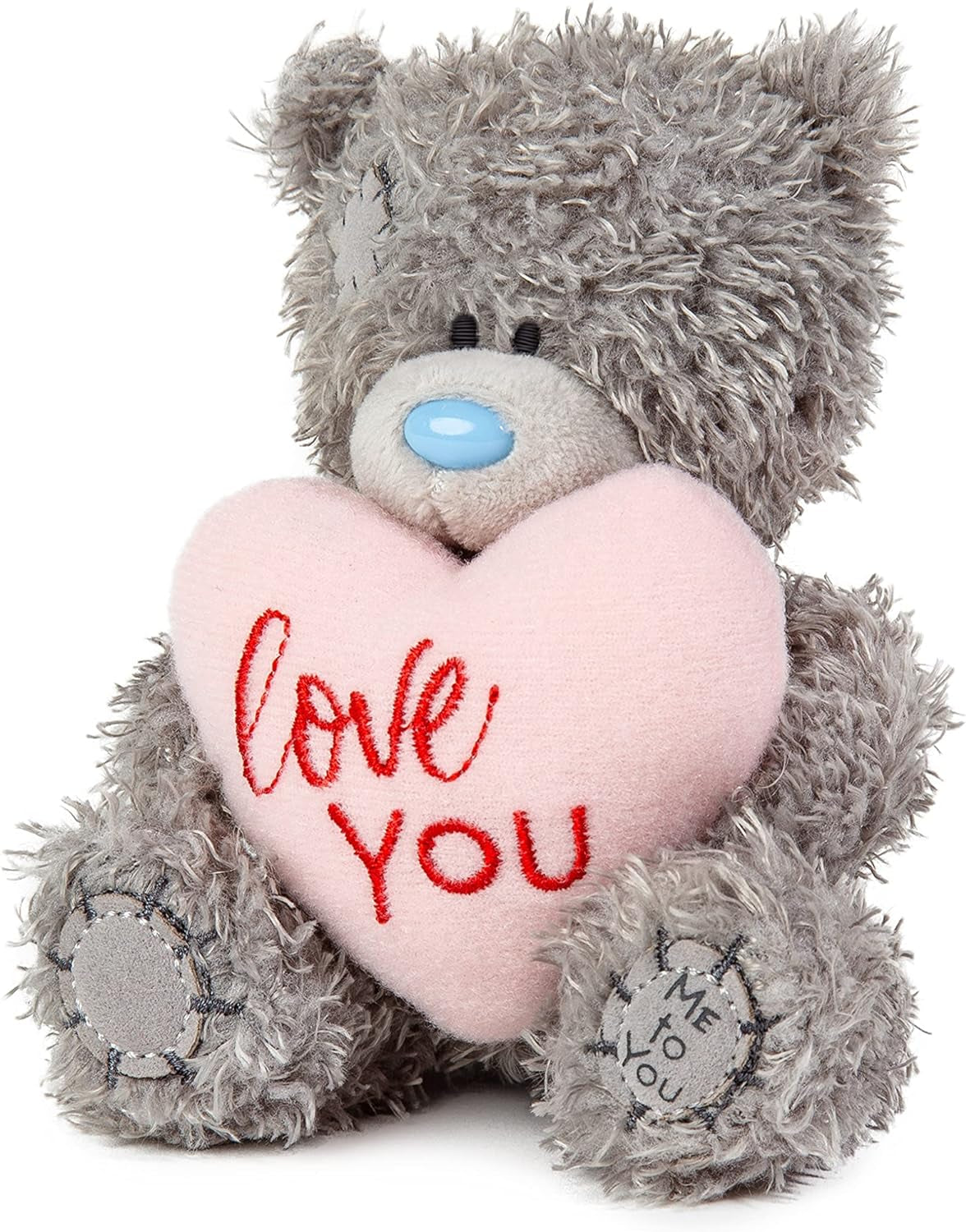 4" Love You Padded Heart, Gray
