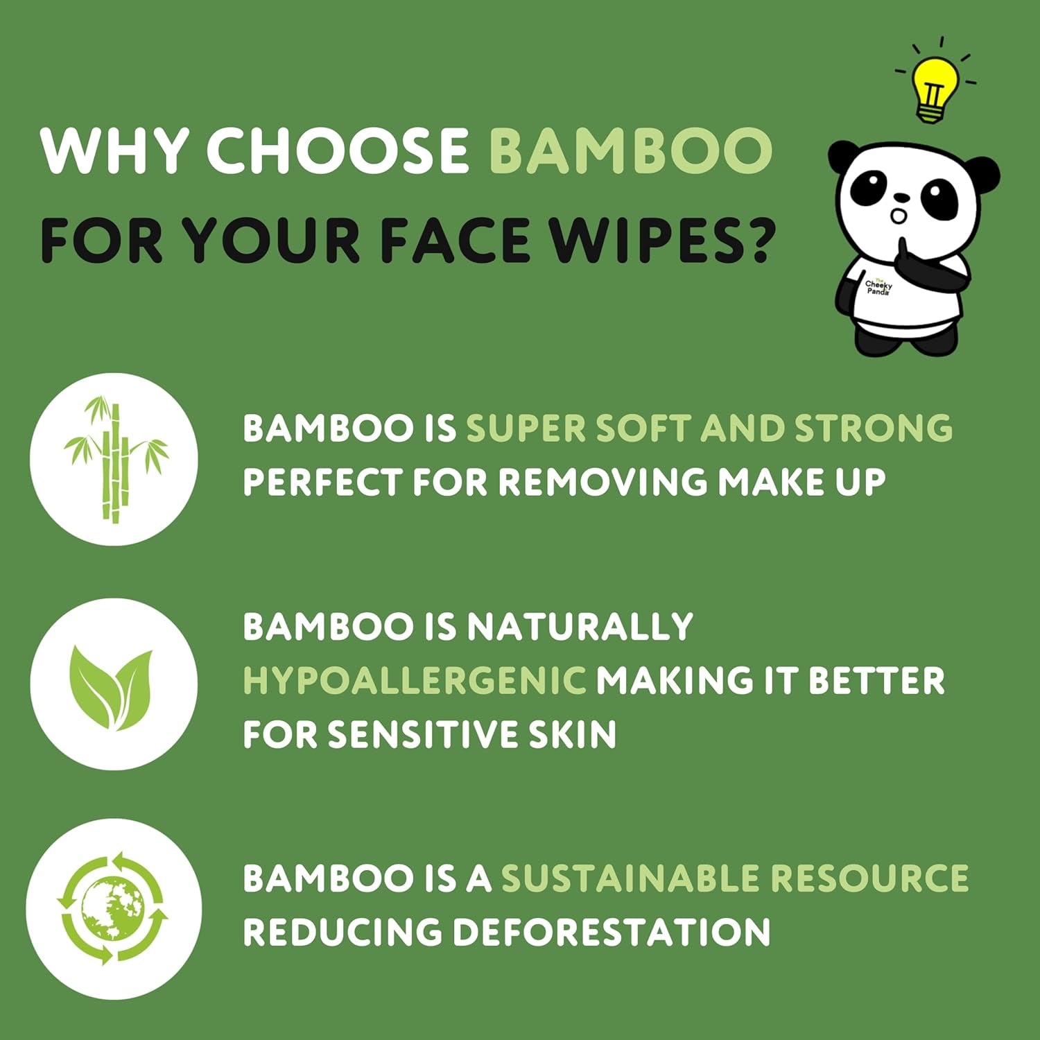 Bamboo Facial Make up Remover Wipes | Sustainable Face Wipes Eye Makeup Remover | Coconut Scented Pack of 25 Face Wipes | 99% Purified Water