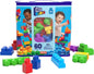 BLOKS Big Building Bag Building Set with 60 Big and Colorful Building Blocks, and 1 Storage Bag, Toy Gift Set for Ages 1 and Up, DCH55