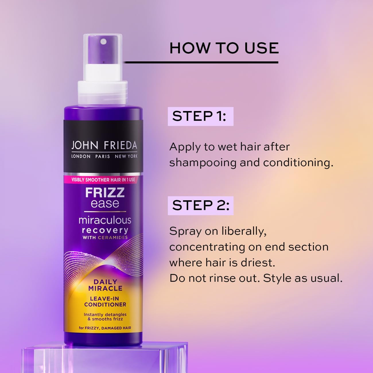 Frizz Ease Daily Miracle Leave in Conditioner, Moisturising Conditioner Spray for Frizzy Hair, 200 Ml