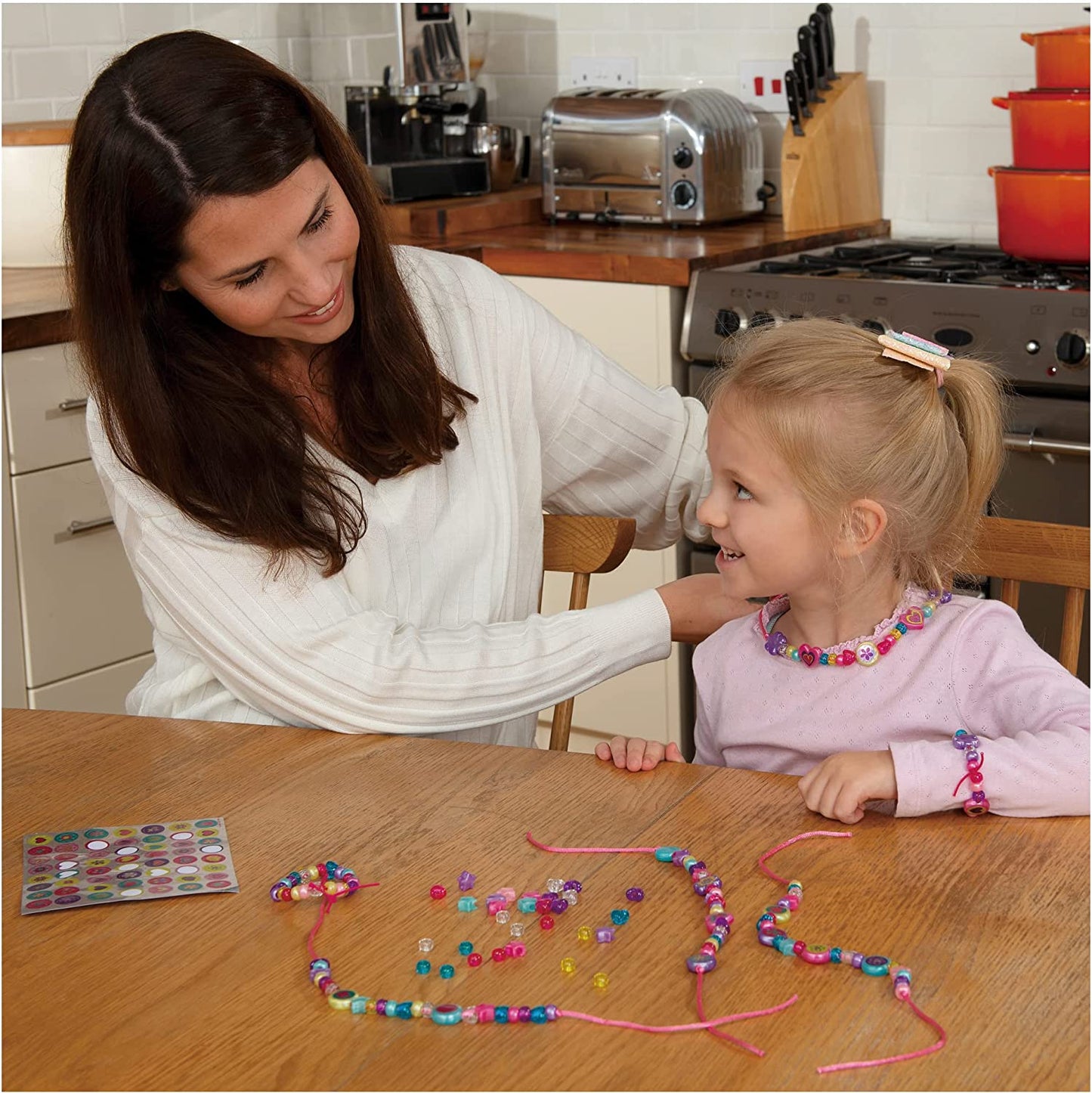 Sparkle Jewellery - Childrens Necklace and Bracelet Making, Craft Kit for Kids - Fun Activity Pack with Colourful Beads and Stickers, Encourages Creativity and Motor Skills - Ages 5 Years Plus