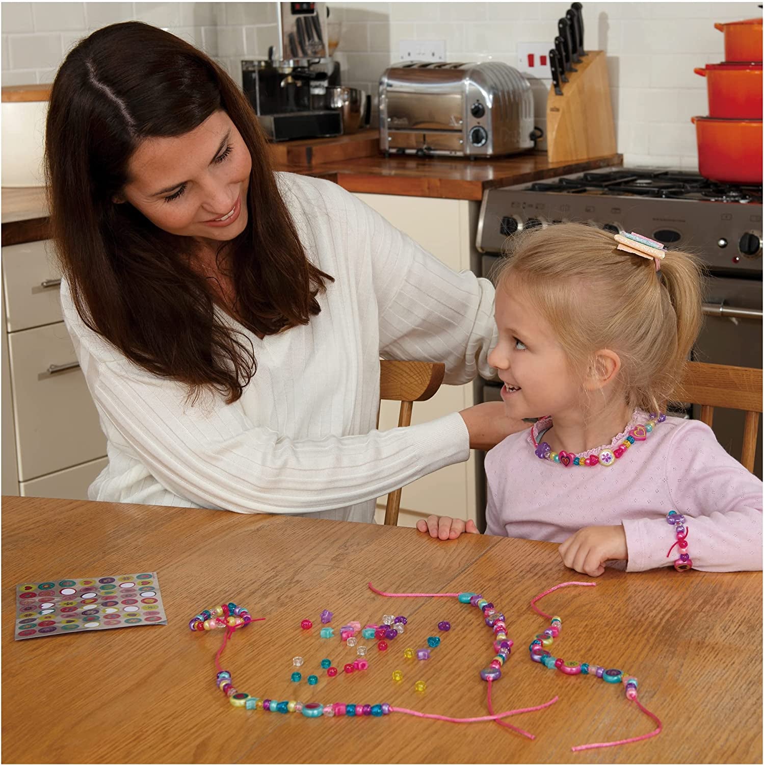Sparkle Jewellery - Childrens Necklace and Bracelet Making, Craft Kit for Kids - Fun Activity Pack with Colourful Beads and Stickers, Encourages Creativity and Motor Skills - Ages 5 Years Plus