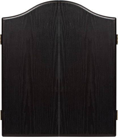 Professional Dart Set Includes Diamond plus Bristle Dartboard - Black Cabinet - 2 Sets of Darts - Official Oche Line