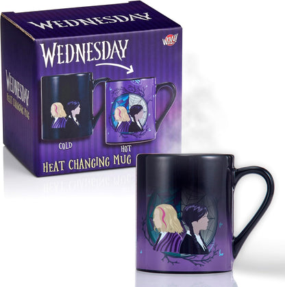 Wednesday Official Heat Changing Mug of Wednesday and Enid | Heat Reveals the Nevermore Dorm Window | Official Gift Mug for Fans of the Wednesday Series on Netflix