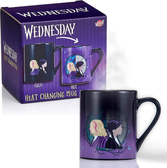 Wednesday Official Heat Changing Mug of Wednesday and Enid | Heat Reveals the Nevermore Dorm Window | Official Gift Mug for Fans of the Wednesday Series on Netflix