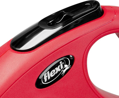 New Classic Cord Red Medium 5M Retractable Dog Leash/Lead for Dogs up to 20Kgs/44Lbs