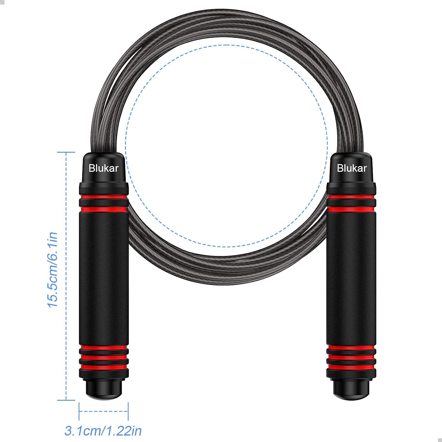 Skipping Rope, Speed Jump Rope Tangle-Free Adjustable Rope with Rapid Ball Bearings & Soft Foam Handle for Fitness Workouts Fat Burning Exercises Boxing - Spare Rope Length Adjuster Included