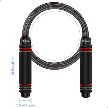 Skipping Rope, Speed Jump Rope Tangle-Free Adjustable Rope with Rapid Ball Bearings & Soft Foam Handle for Fitness Workouts Fat Burning Exercises Boxing - Spare Rope Length Adjuster Included