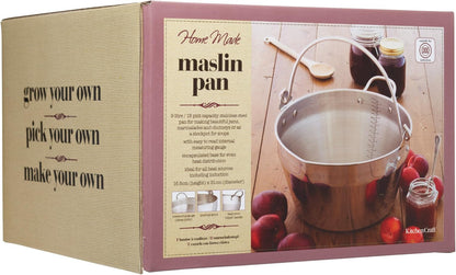 Home Made Maslin/Jam Pan for Induction Hob with Recipe in Gift Box, Stainless Steel, 9 Litre & Tala Jam Straining Set