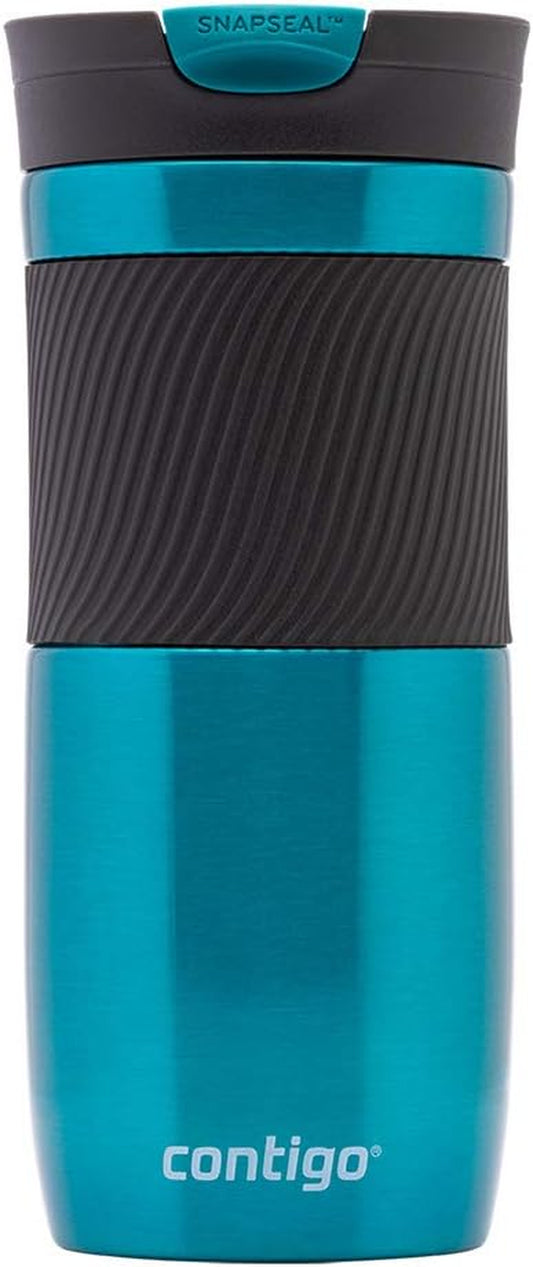 Byron Snapseal Travel Mug | Stainless Steel Thermal Mug | Vacuum Flask | Leakproof Tumbler | Coffee to Go Mug with BPA Free Easy-Clean Lid