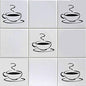 12X COFFEE CUP TILE STICKERS to FIT 6 Inch TILES KITCHEN WALL ART SHOP HOME HOTEL BAR CAFE