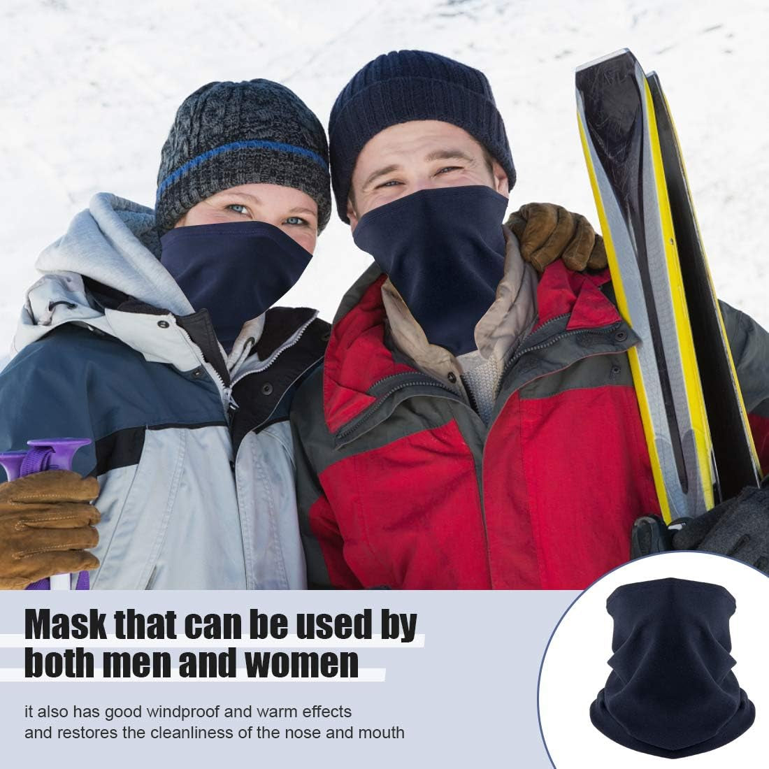 Neck Warmer Snood for Men & Women,Winter Neck Gaiter Fleece Bandana Face Covering Mask Windproof Neck Scarf Neckwear for Outdoor Sports Motorcycle Skiing Running Cycling