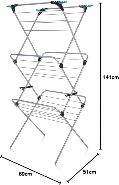3 Tier plus Clothes Airer, Silver