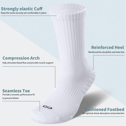 Sports Socks Thick Cushion Walking Thermal Crew Athletic Socks for Outdoor Work Hiking Trainer (6 Pairs)