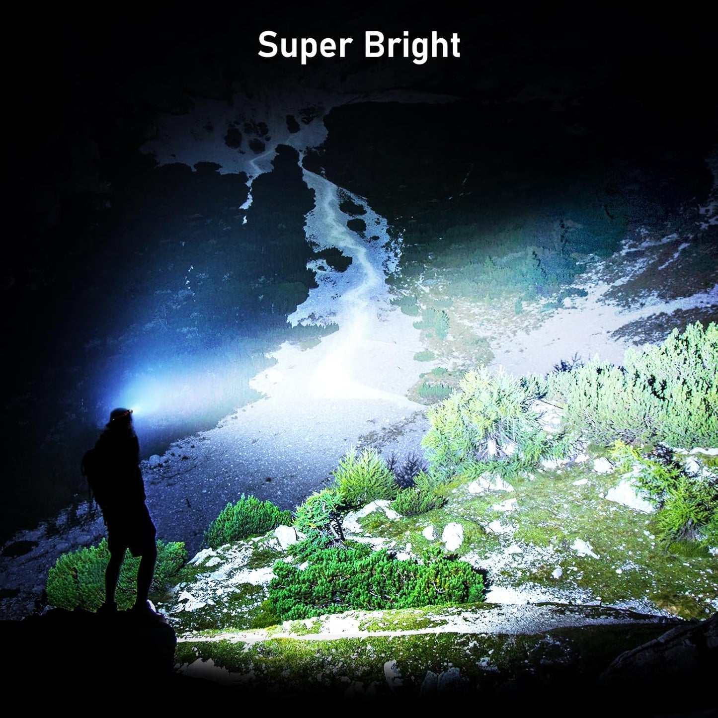 Head Torch Rechargeable, 2000L Super Bright Headlamp Waterproof Headlight with Hands Free Sensor Control&6 Lighting Modes - 30 Hrs+ Runtime,Adjustable Angle for Emergency, Running, Hiking Etc.