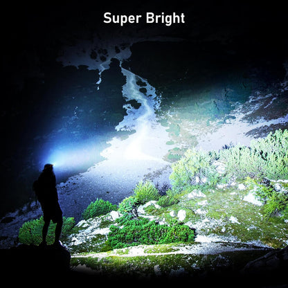 Head Torch Rechargeable, 2000L Super Bright Headlamp Waterproof Headlight with Hands Free Sensor Control&6 Lighting Modes - 30 Hrs+ Runtime,Adjustable Angle for Emergency, Running, Hiking Etc.