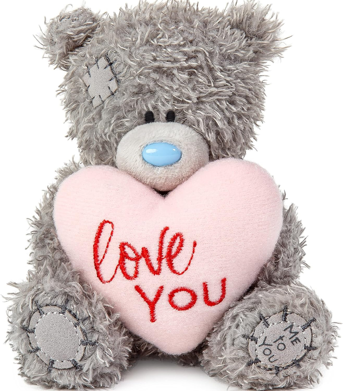 4" Love You Padded Heart, Gray
