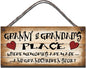 Birthday Occasion Shabby Chic Wooden Funny Sign Wall Plaque Granny and Grandads Place Where Memories Are Made and Grandchildren Spoilt Granny Size 8" X 4" (200Mm X 100Mm)