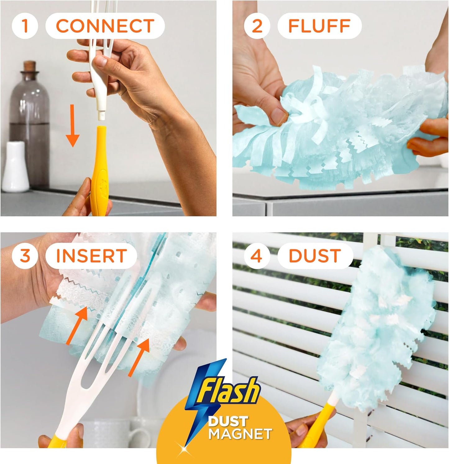Duster Dust Magnet Refills, Fluffy Dusters Refills, 25 Dusters (5X5), Trap & Lock Away Dust, Dirt, Hair & Allergens in No Time, Dust Magnet