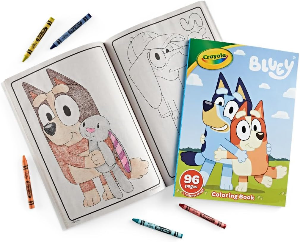 Colouring Book - Bluey | 96 Pages of Bluey Colouring Fun | Sticker Sheet Included | Ideal for Kids Aged 3+