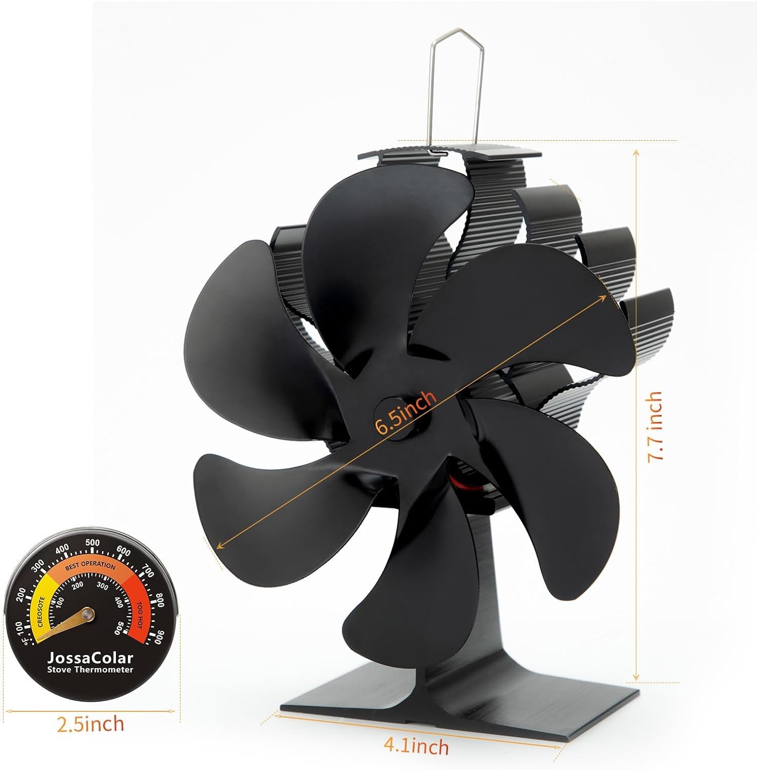 Log Burner Fan Silent Operation | 6-Blade Stove Fans Log Burners | Fire Fan Wood Burner Fans Heat Powered | Fan for Wood Burning Stove | Fireplace Accessories Tools