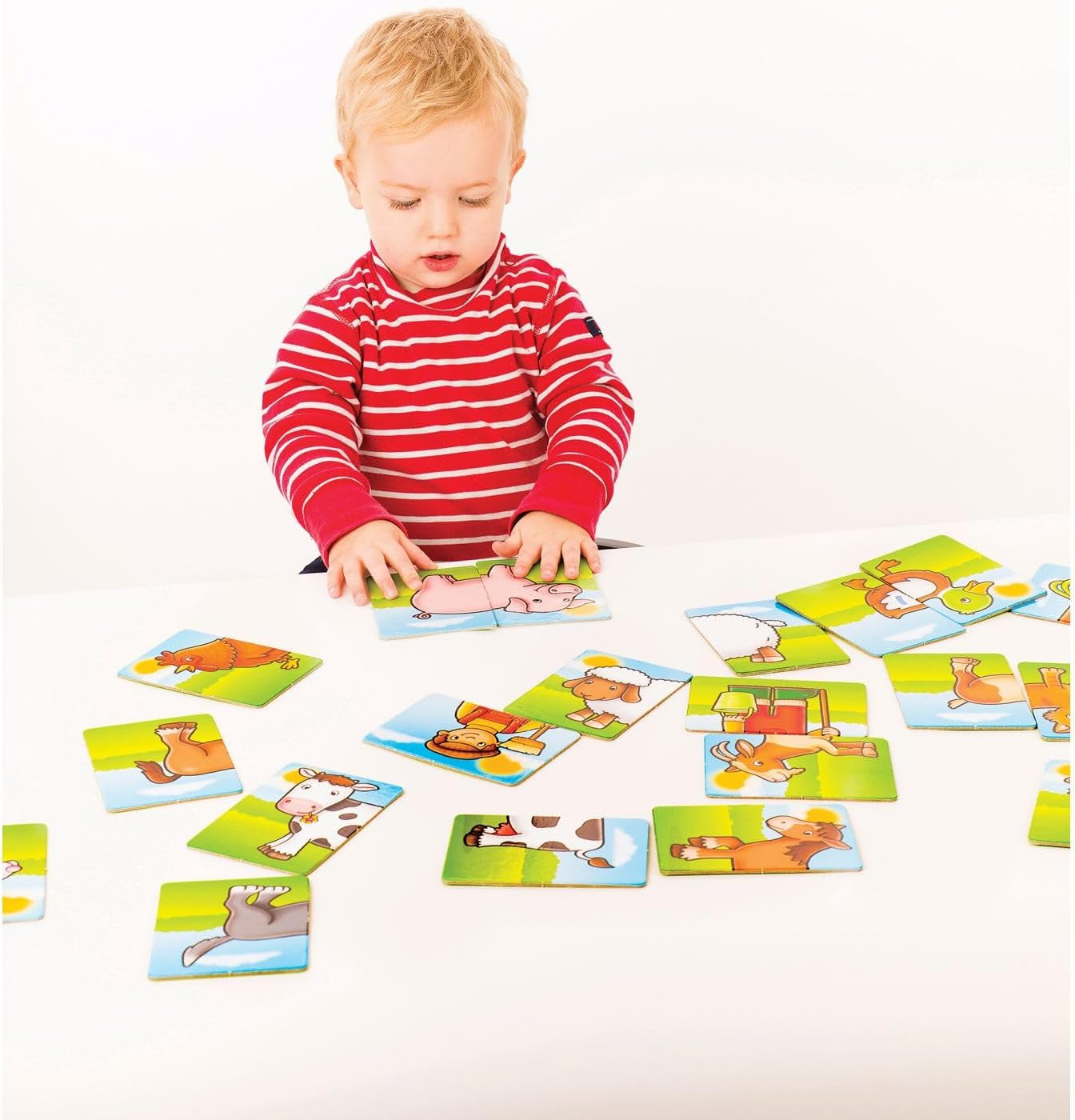 Farmyard Heads & Tails Game - Matching & Pairing Memory Game - Educational Toddler Toys and Games for Boys and Girls 18-Month-Old+ - Early Years Animal Pairs/Snap Cards - 1-4 Players