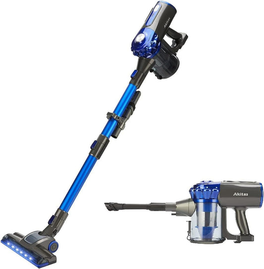 Cordless Vacuum Cleaner Upright Handheld Stick Lightweight Rechargeable Lithium Battery Good for Carpet, Pet Hair (AKV8)
