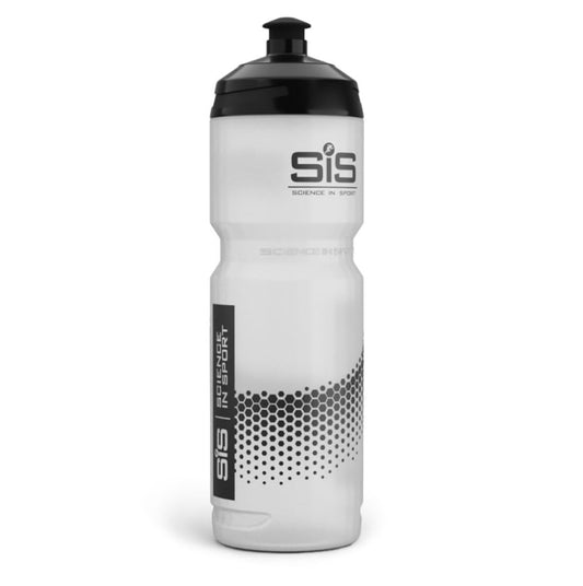 Science in Sport SIS Clear Sports Water Bottle, Plastic Water Bottle, Black Logo, Transparent Colour, 800 Ml