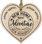 Light Wooden Heart Sign Plaque - New Home - Hanging Wood Signs Plaques, House Warming Gifts for Friends or Relatives, New Home Gifts, New House Present