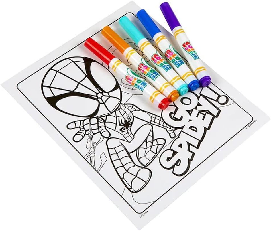 Color Wonder - Marvel Spidey and His Amazing Friends Mess-Free Colouring Book (Includes 18 Spider Man Colouring Pages & 5 Magic Color Wonder Markers)