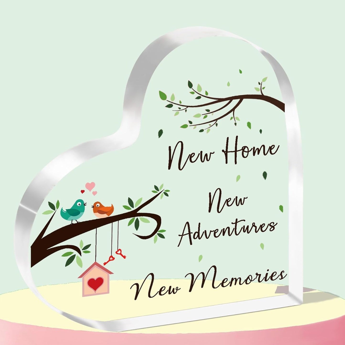 New Home Acrylic Gifts,2024 Housewarming Gift,First Home Gift, Moving House Gift,New Home Gifts for Couple Friend Family,Engraved Acrylic Plaque Keepsake Home Decor Gifts