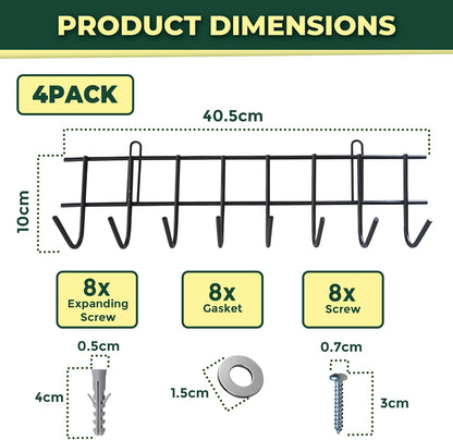 Garden Tool Storage Rack 160Cm - Heavy-Duty Metal Organiser for Shed Accessories, Rakes, Shovels & More – Space-Saving Tool Storage System for Sheds & Garages