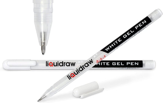 White Gel Pens for Art, Black Paper 0.8Mm Fine Point Gel Pen for Artists, Highlights, Drawing, Writing & Sketching Designs