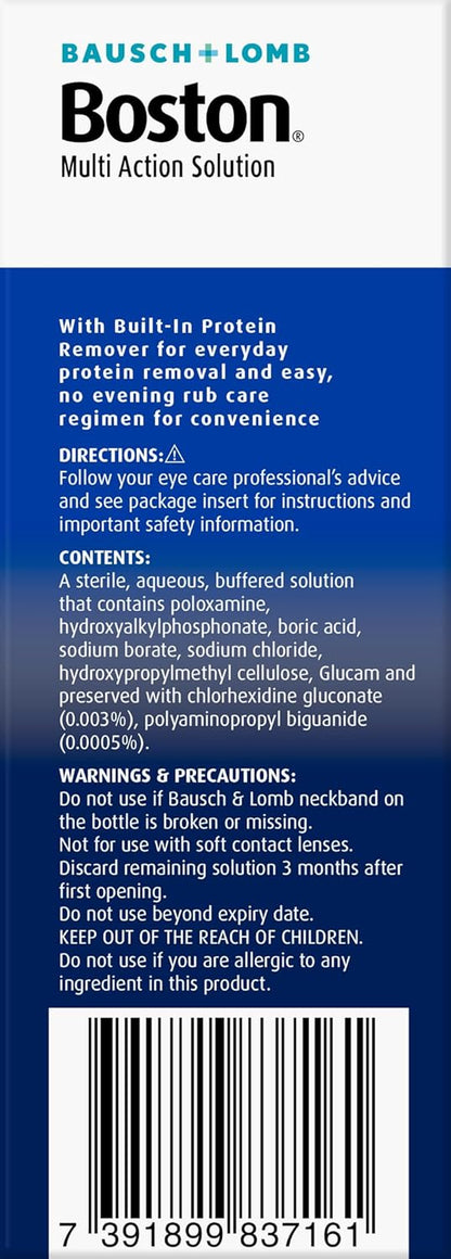 Simplus Multi-Action Solution, 4X 120Ml Contact Lens Solution for Rigid Gas Permeable Contact Lenses - Clean, Disinfect & Condition with 4X Lens Cases