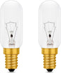 2 Pack Cooker Hood Bulbs, Dimmable E14 Small Edison Screw Bulb, Warm White 2700K, 350Lm, T25 Tubular Bulb for Extractor Fan, Sewing Machine, Refrigerator