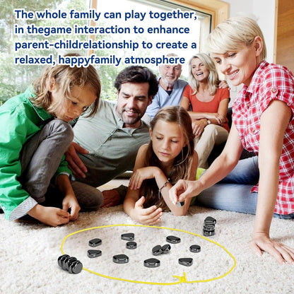 Magnetic Chess Game, Logic Training Board Game for Kids, Adults Chess Set with 20 Magnetic Pieces, 1Rope, 1Gameplay Manual, and 1 Pouch, Perfect for Family Gatherings and Travel