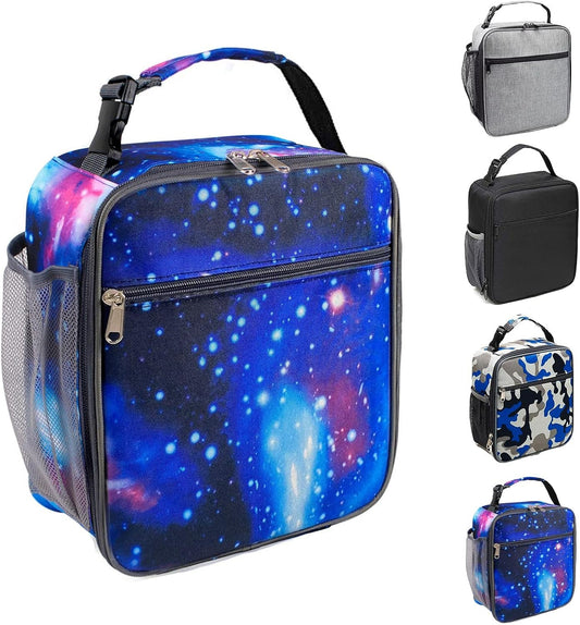 Insulated Lunch Bag Women Men,Leakproof Portable Lunch Box for Kids Teen Boys Girls for Office School Camping Hiking Outdoor Beach Picnic-Galaxy