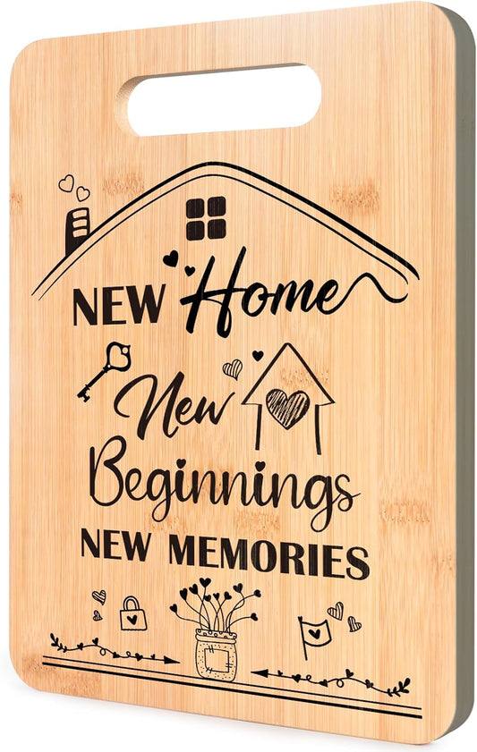 New Home Housewarming Gifts - House Warming Gifts for New Home, Bamboo Chopping Board New House Gift Ideas, New Home Essentials Cutting Board, Kitchen Gift for Couples Friend Family