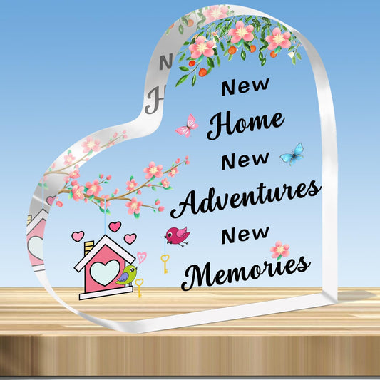 New Home Gifts House Warming Gifts for Relatives Friend Fist Home Gift Moving New House Gift New Home New Adventures Acrylic Plaque Keepsake