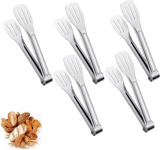 5Pcs Kitchen Tongs, Stainless Steel Food Serving Tongs Buffet Tongs 7'' Cooking Tongs Frying Tongs,Pasta Salad,Bbq,Cake Home Party,Easy to Clean,Easy Grip,Non Stick